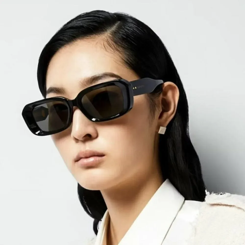 NEW Gucci GG1531SK 001 Black Grey Unisex Rectangle Sunglasses GG 1531SK - Picture 5 of 12